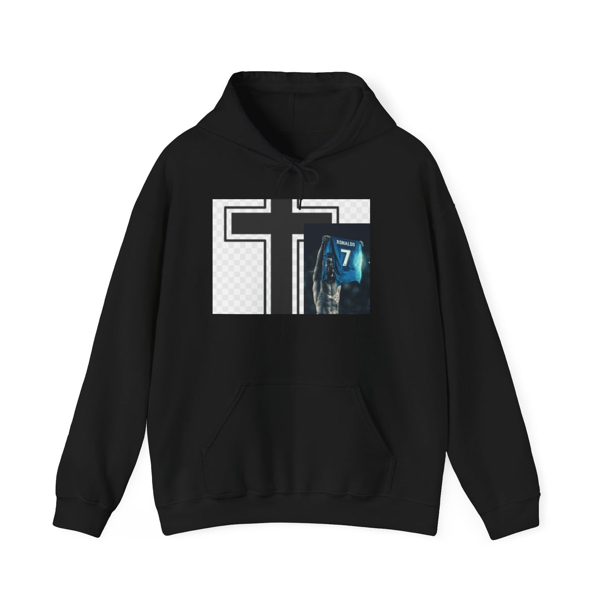 Cross & Angel Number 7 Hoodie – Spiritual Faith Graphic Hooded Sweatshirt