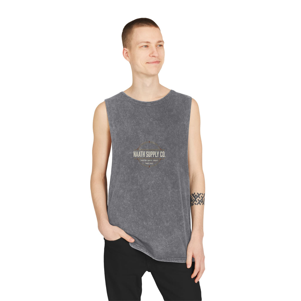 Naath Supply Co. Vintage Stonewash Tank — Retro Logo Muscle Tee
