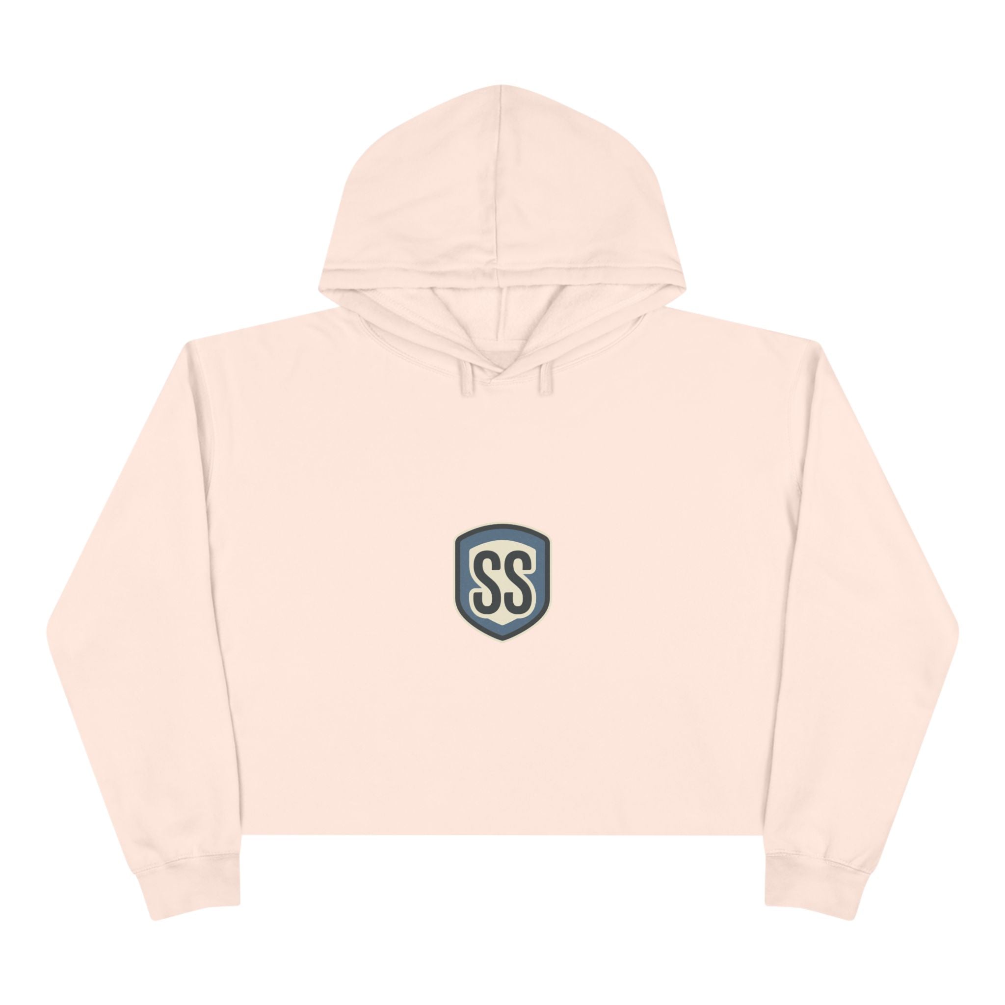 SS ICON Cropped Hoodie — Minimal Shield Logo & Back Star Graphic