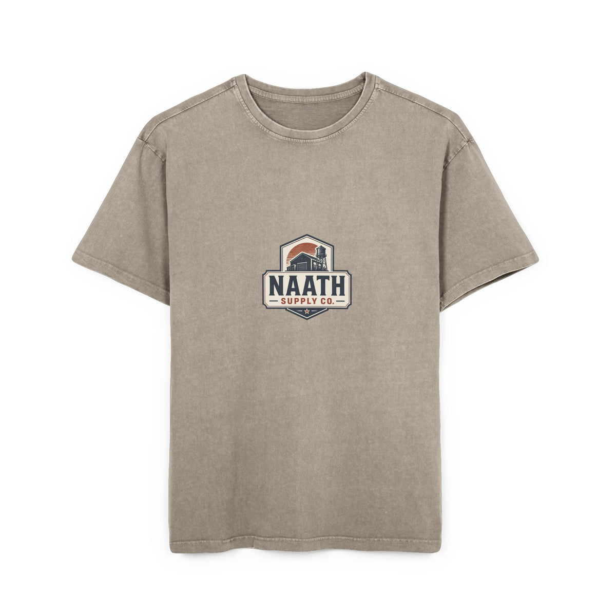 Naath Supply Co. Acid-Wash Oversized Tee — Retro Outdoor Logo