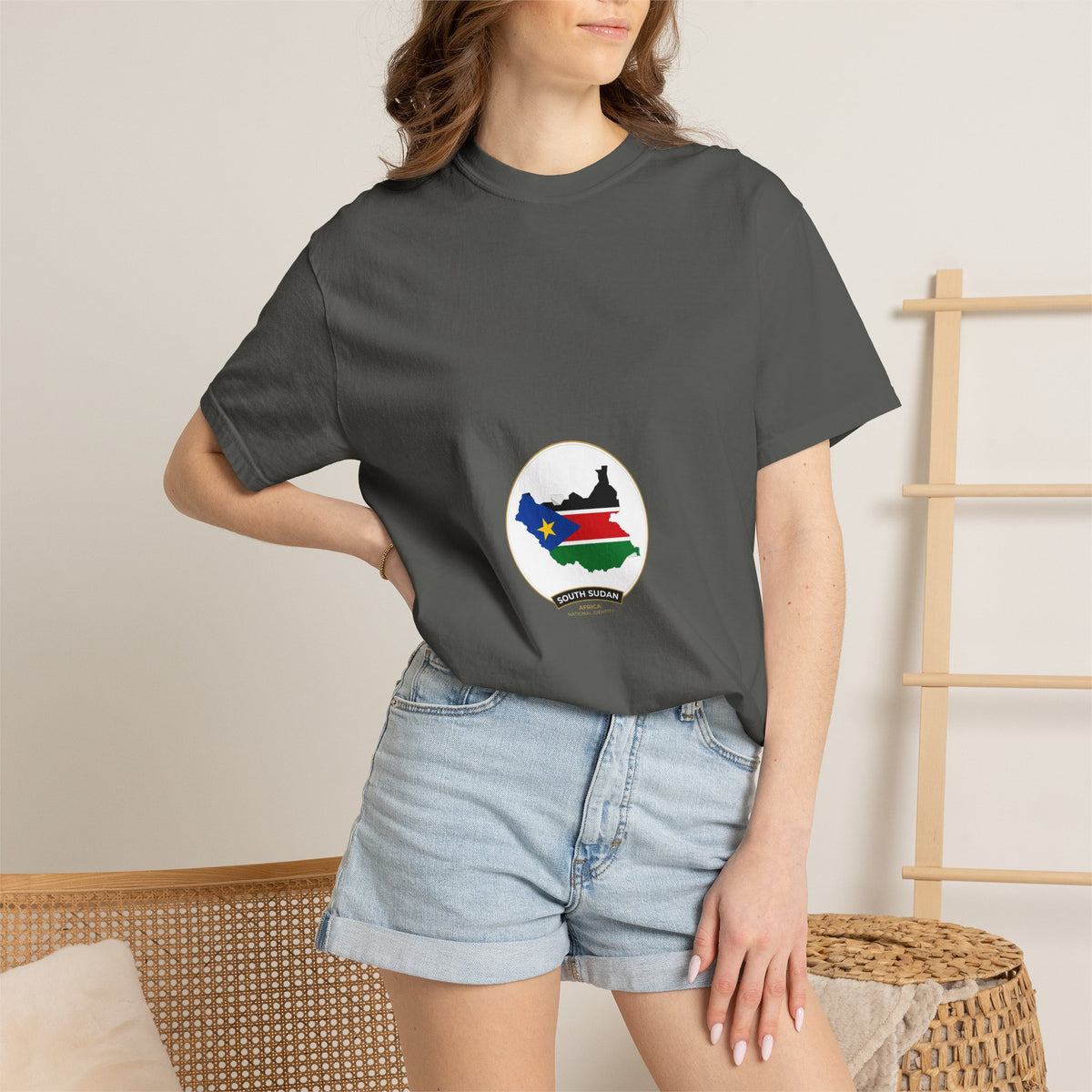 South Sudan Map Flag T-Shirt — Pride Tee with 'South Sudan' Banner