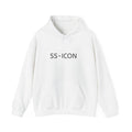 SS-ICON Minimal Logo Hoodie — Clean White Graphic Sweatshirt