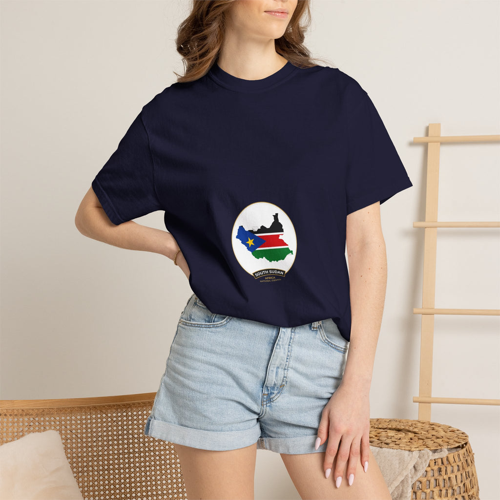 South Sudan Map Flag T-Shirt — Pride Tee with 'South Sudan' Banner