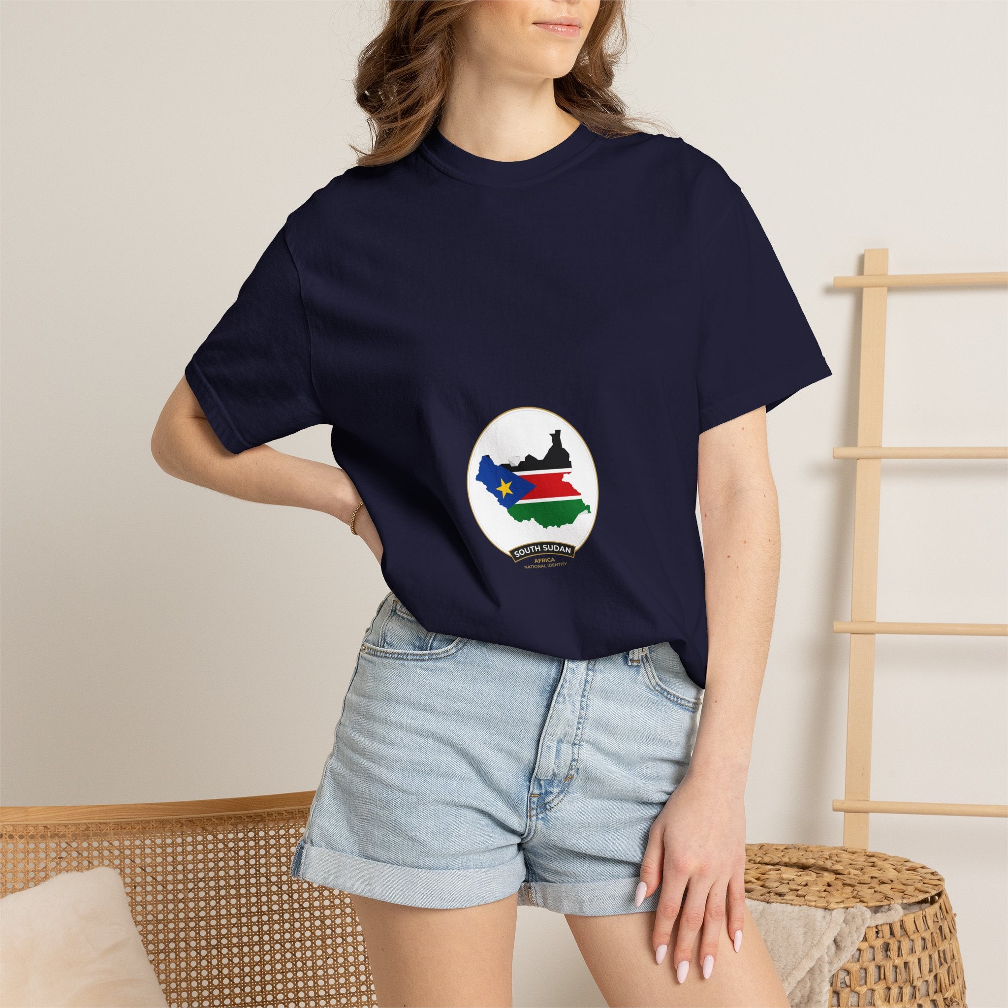 South Sudan Map Flag T-Shirt — Pride Tee with 'South Sudan' Banner