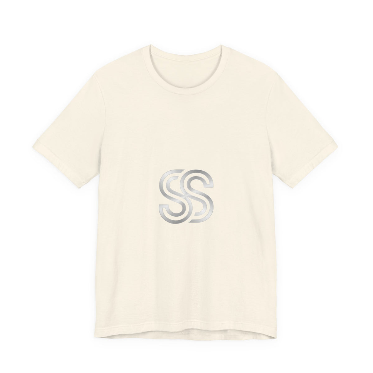 Minimal Monogram SS Logo T‑Shirt — Subtle Silver Double S Tee