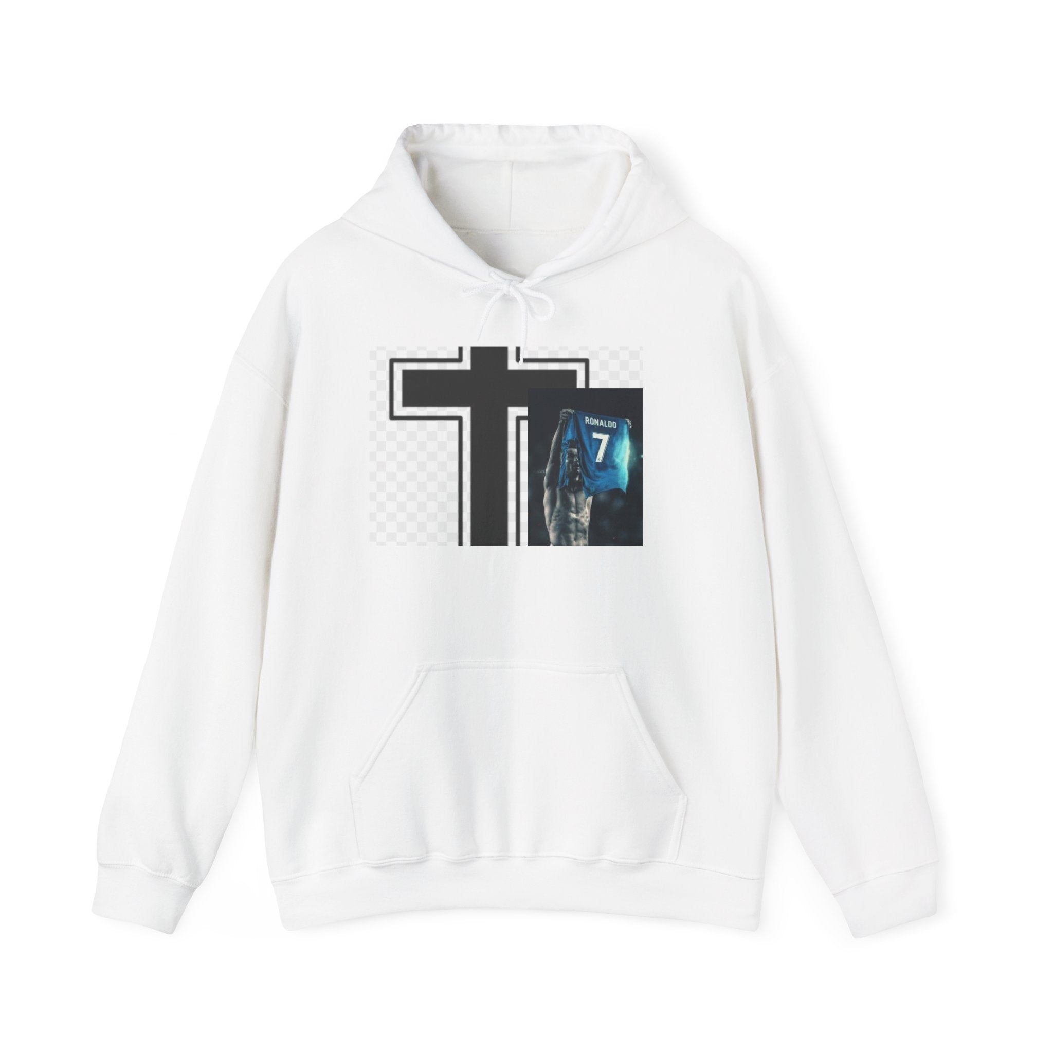 Cross & Angel Number 7 Hoodie – Spiritual Faith Graphic Hooded Sweatshirt