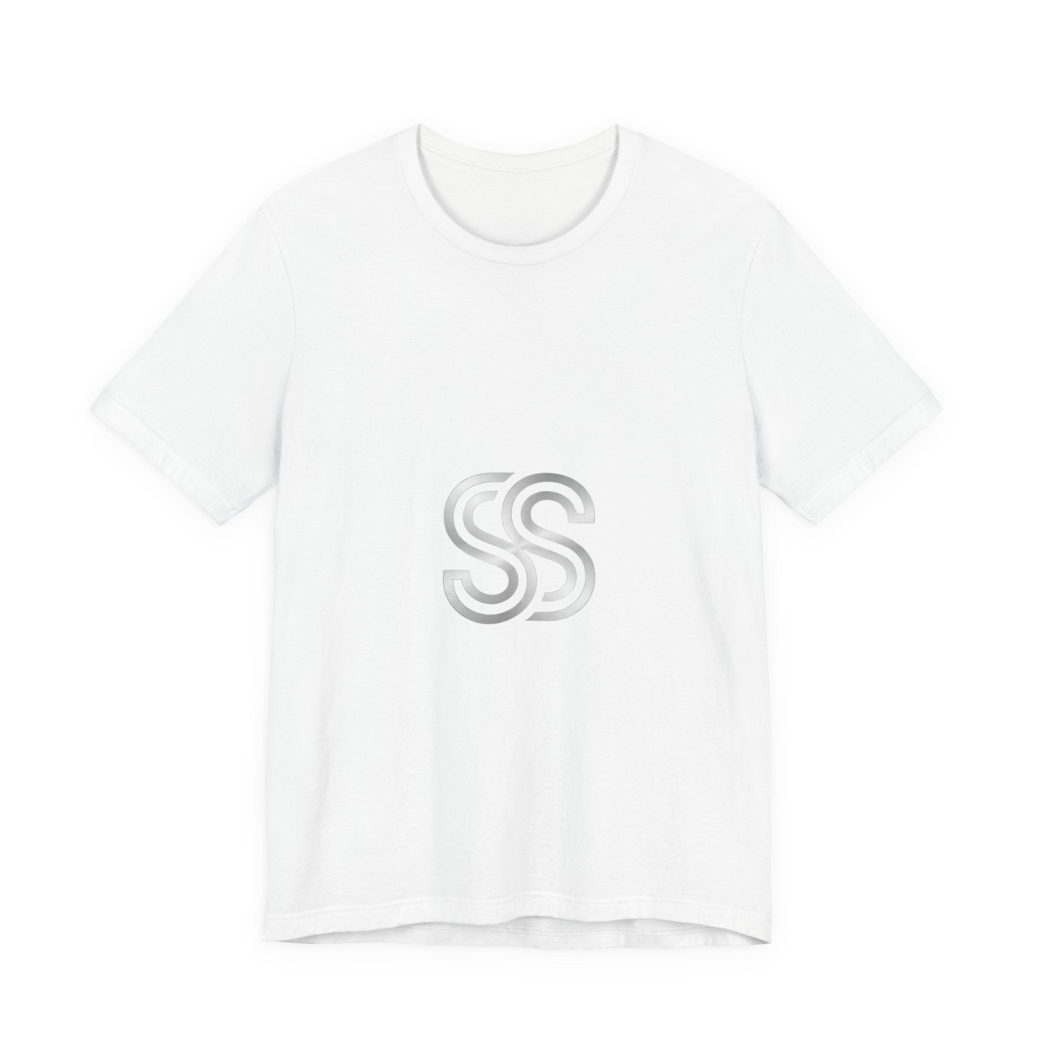 Minimal Monogram SS Logo T‑Shirt — Subtle Silver Double S Tee