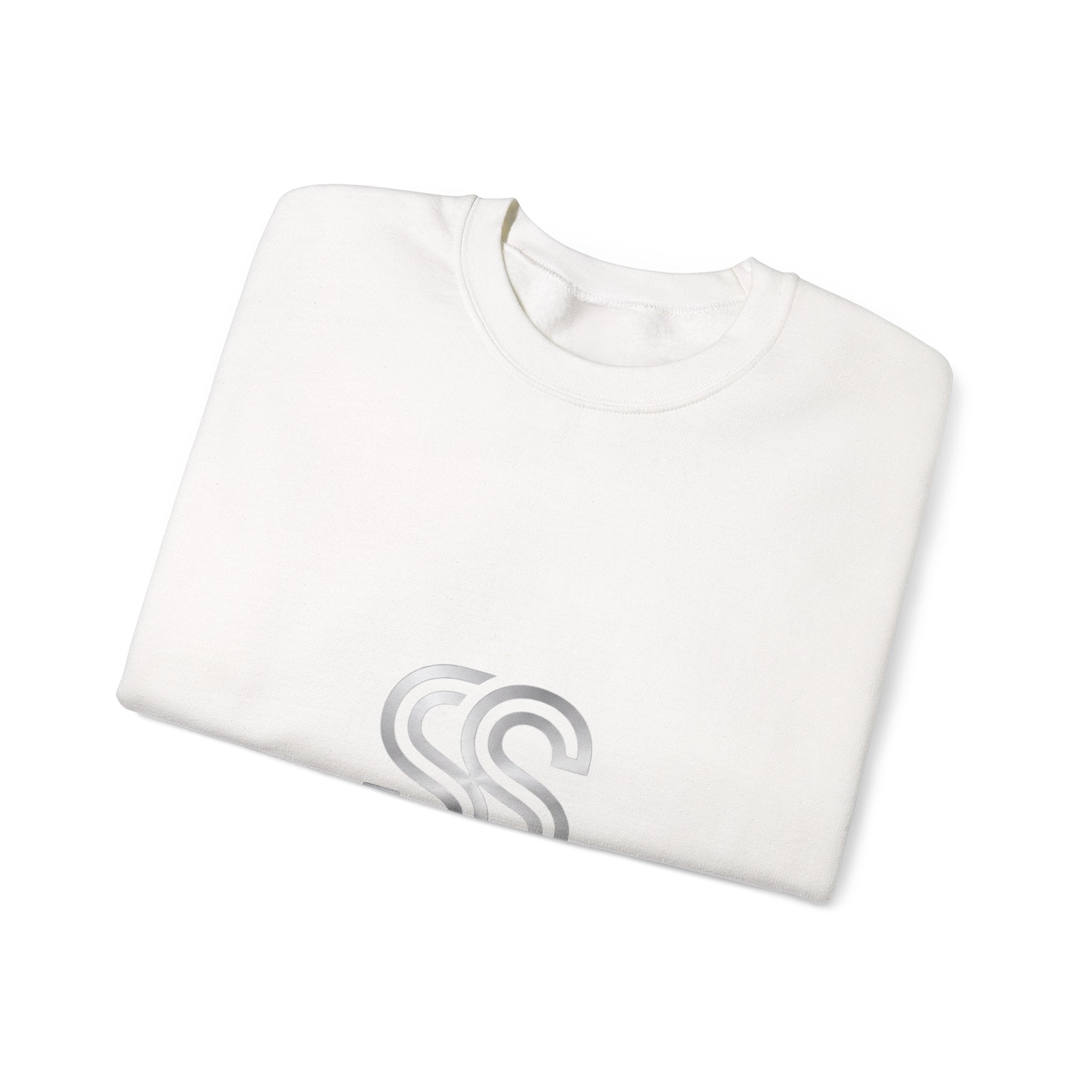 Crewneck Sweatshirt with Subtle 'SS' Monogram – Minimalist Neutral Pullover