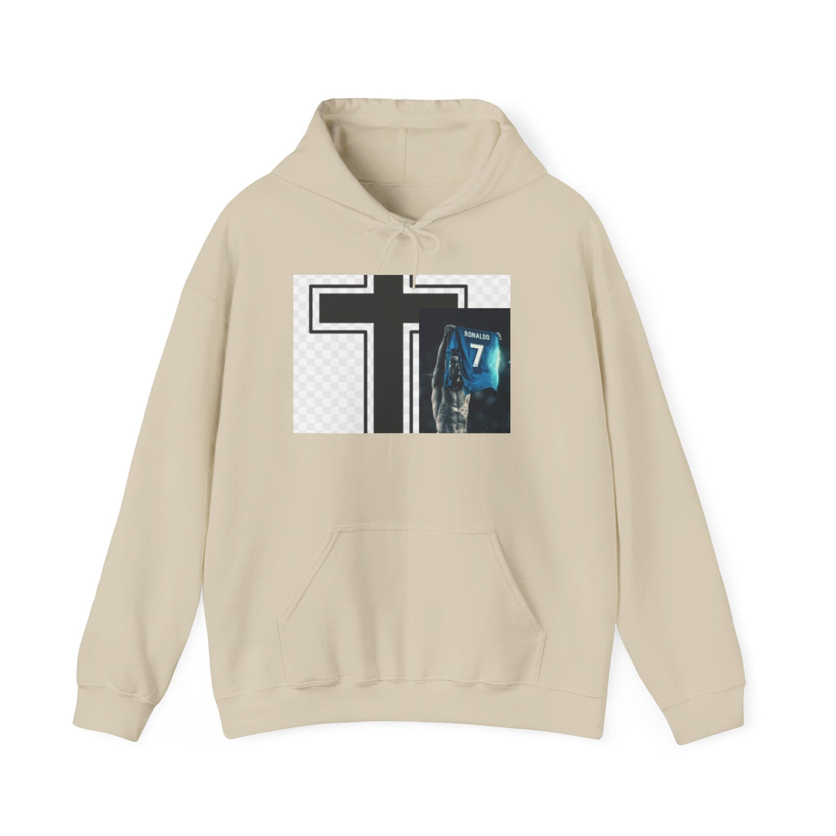 Cross & Angel Number 7 Hoodie – Spiritual Faith Graphic Hooded Sweatshirt