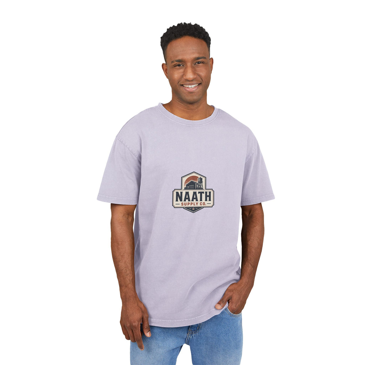 Naath Supply Co. Acid-Wash Oversized Tee — Retro Outdoor Logo