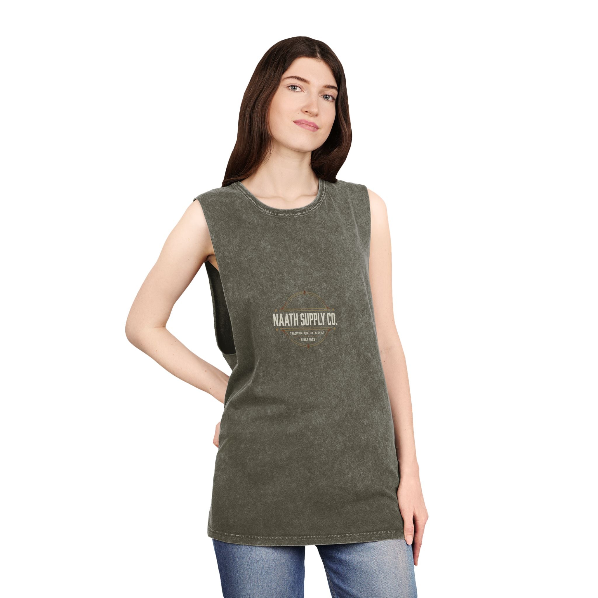 Naath Supply Co. Vintage Stonewash Tank — Retro Logo Muscle Tee
