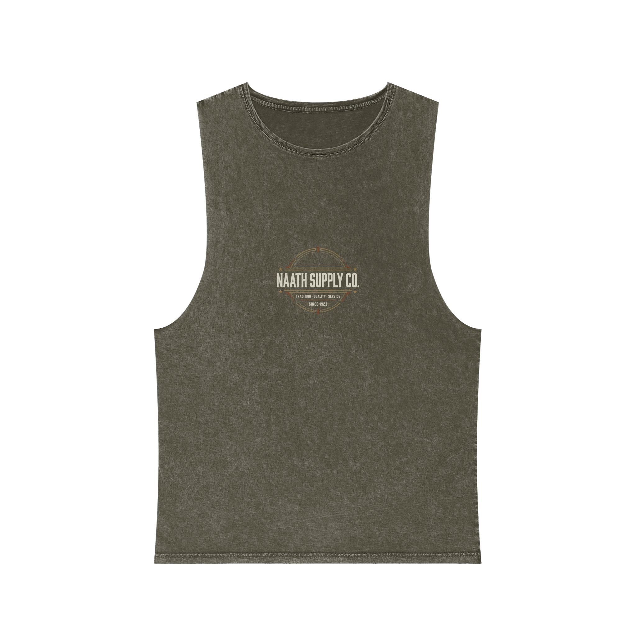 Naath Supply Co. Vintage Stonewash Tank — Retro Logo Muscle Tee