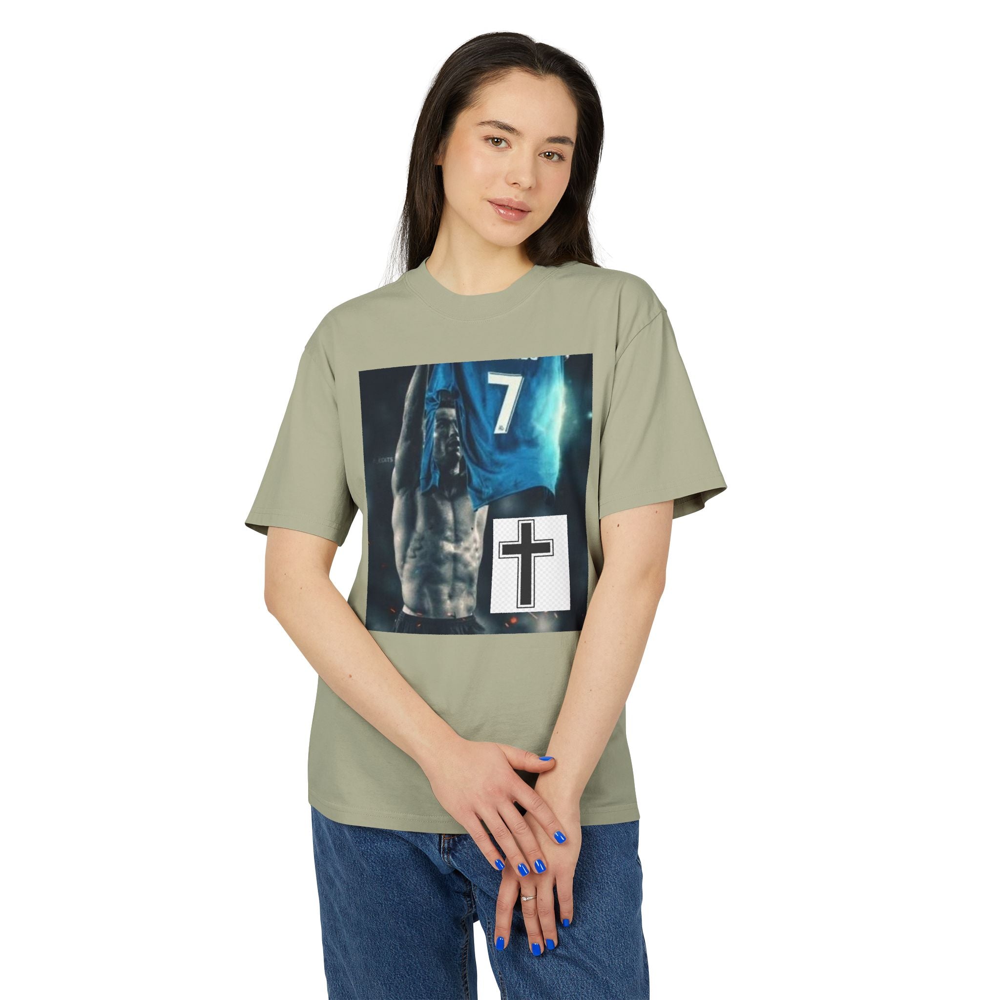 Christian Basketball Player Tee — Cross & Number 7 Graphic Shirt