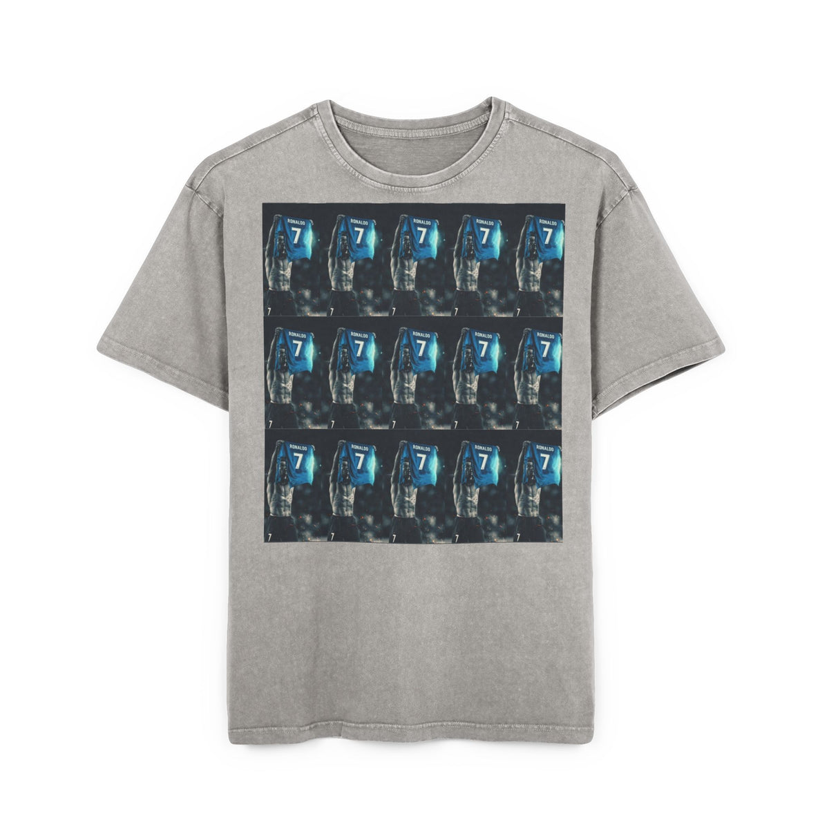 Vintage Arcade '7' Pattern Tee — Acid Wash Oversized Graphic T-Shirt