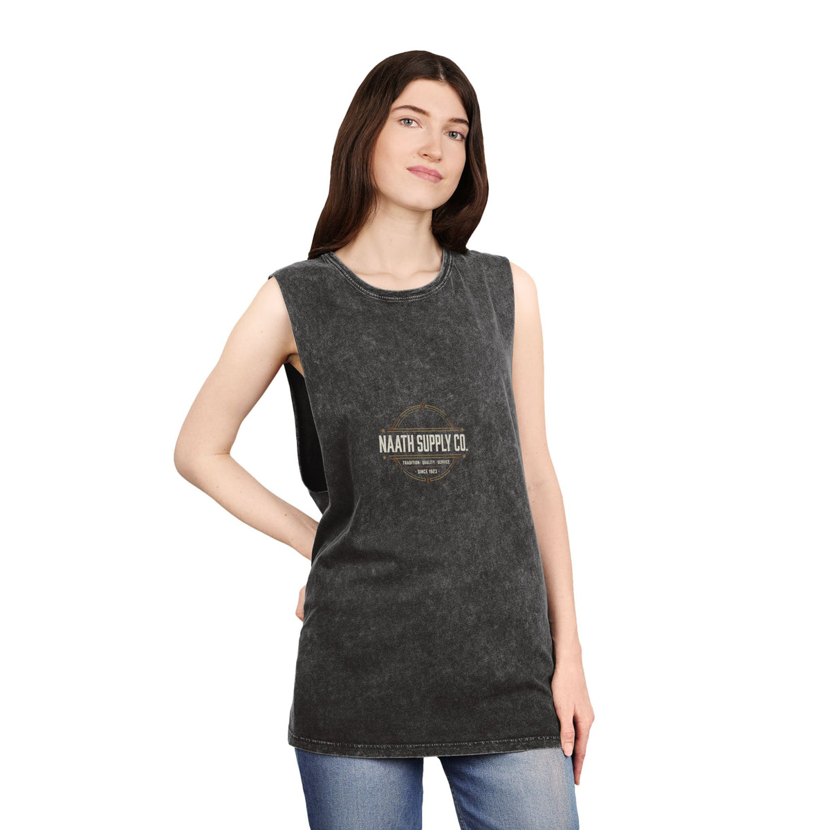 Naath Supply Co. Vintage Stonewash Tank — Retro Logo Muscle Tee