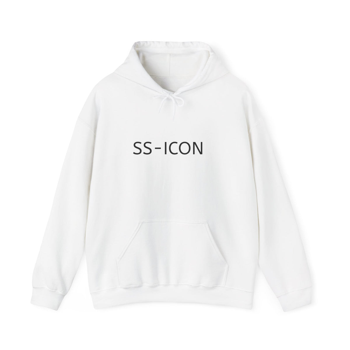 SS-ICON Hoodie — Minimalist White Logo Sweatshirt