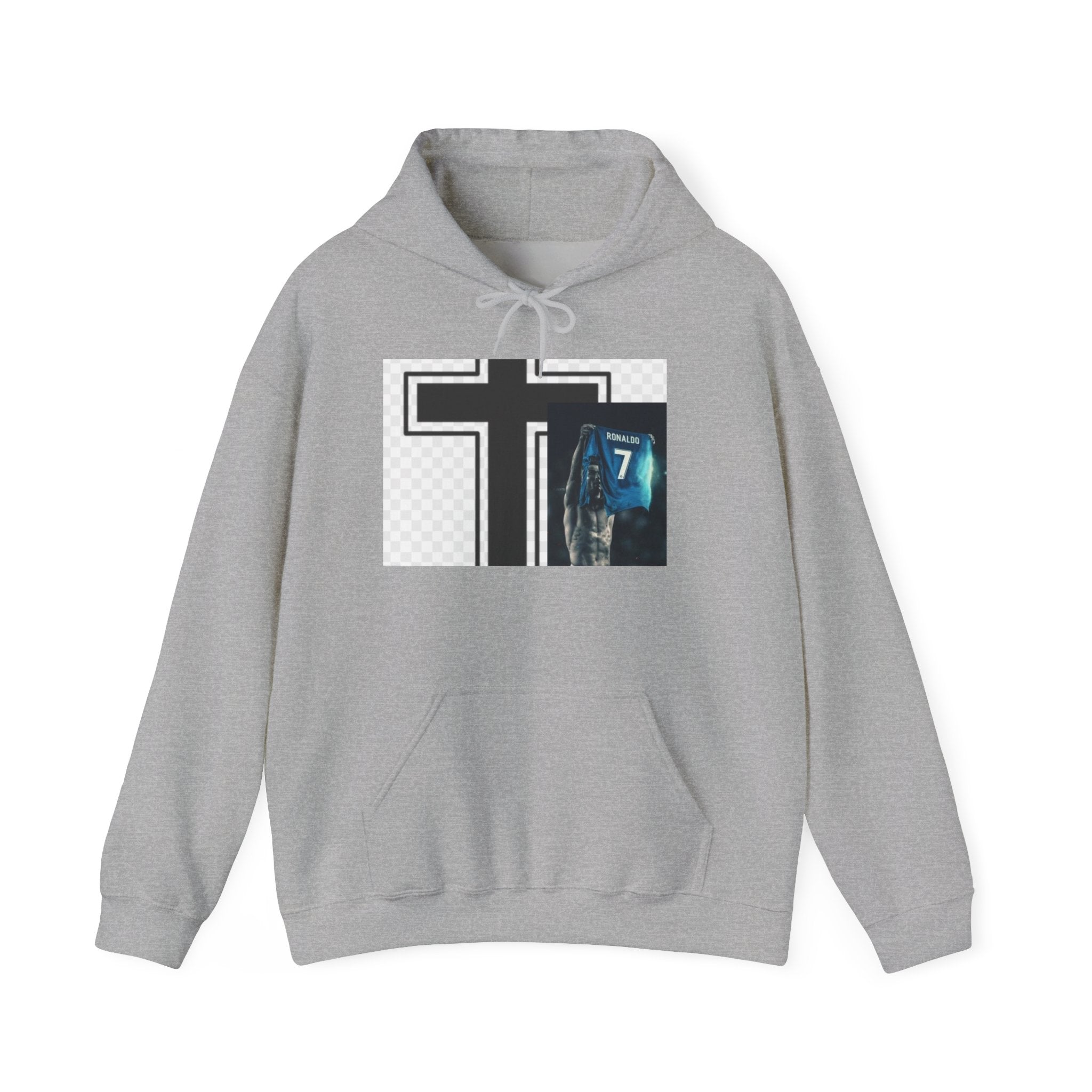 Cross & Angel Number 7 Hoodie – Spiritual Faith Graphic Hooded Sweatshirt