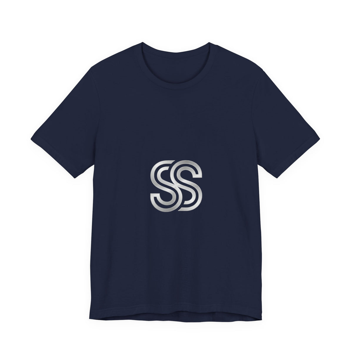 Minimal Monogram SS Logo T‑Shirt — Subtle Silver Double S Tee
