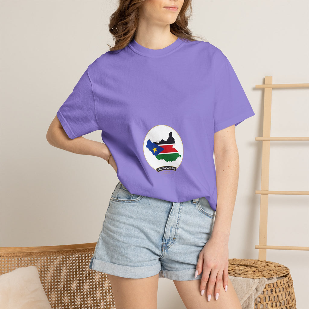 South Sudan Map Flag T-Shirt — Pride Tee with 'South Sudan' Banner