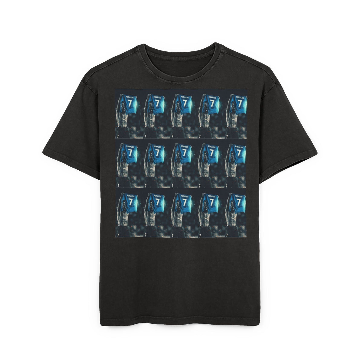 Vintage Arcade '7' Pattern Tee — Acid Wash Oversized Graphic T-Shirt