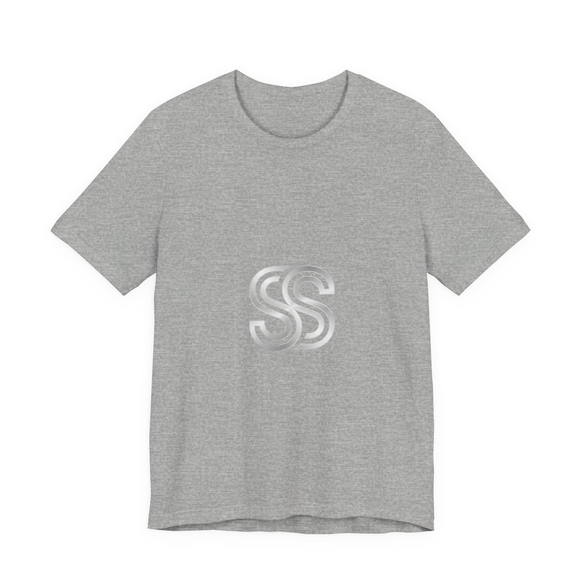 Minimal Monogram SS Logo T‑Shirt — Subtle Silver Double S Tee