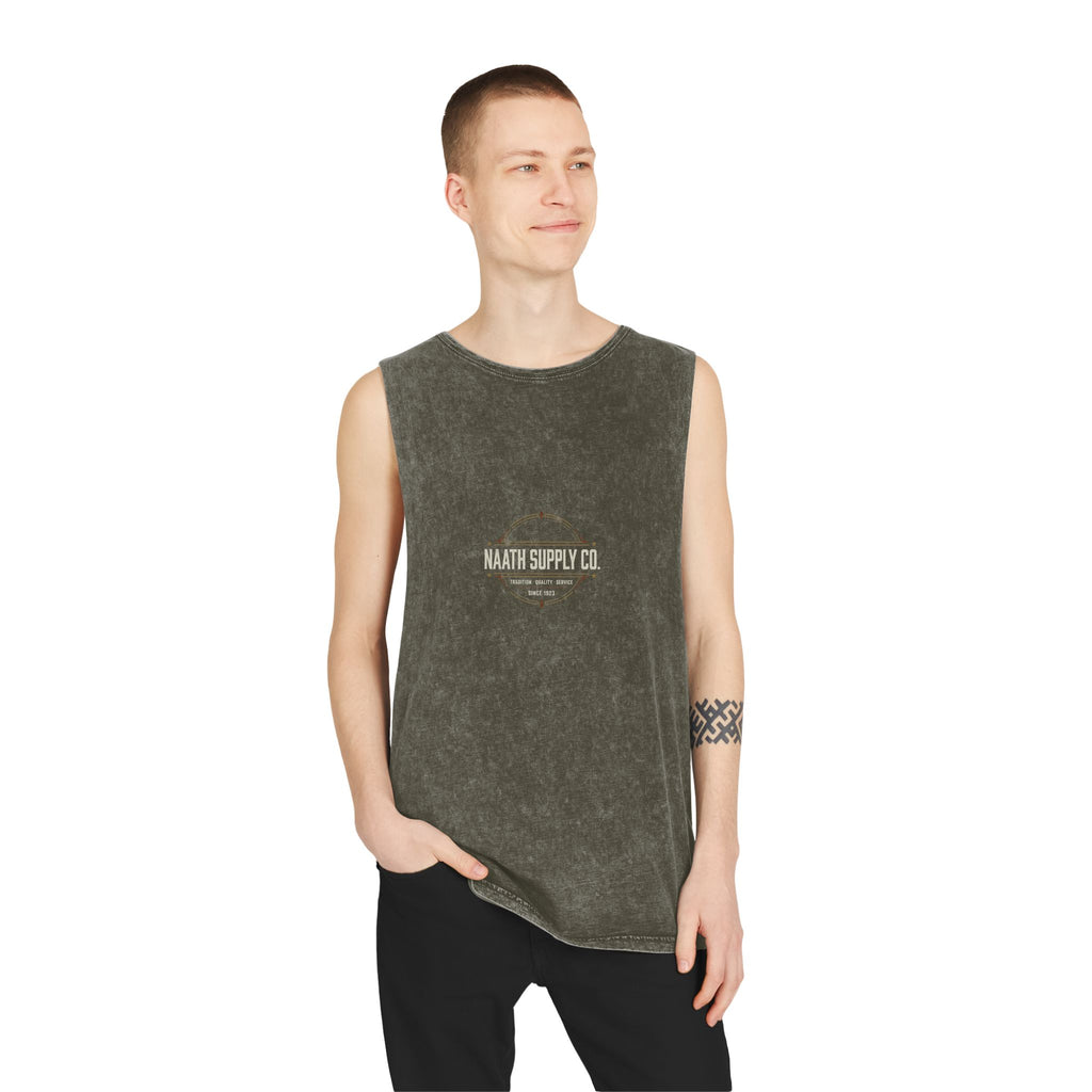 Naath Supply Co. Vintage Stonewash Tank — Retro Logo Muscle Tee
