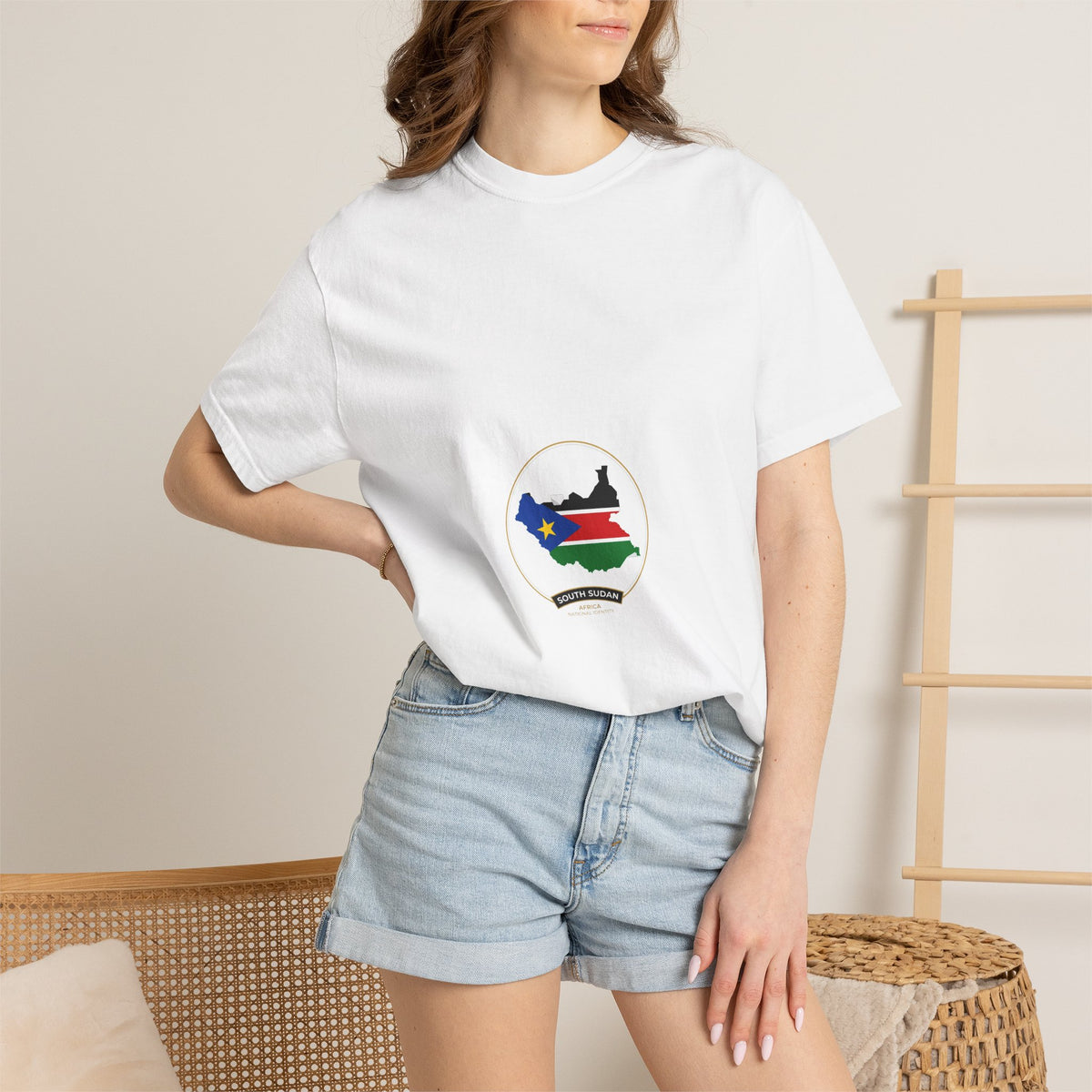 South Sudan Map Flag T-Shirt — Pride Tee with 'South Sudan' Banner