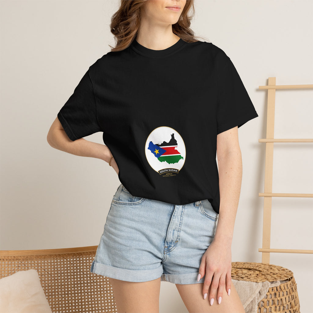 South Sudan Map Flag T-Shirt — Pride Tee with 'South Sudan' Banner