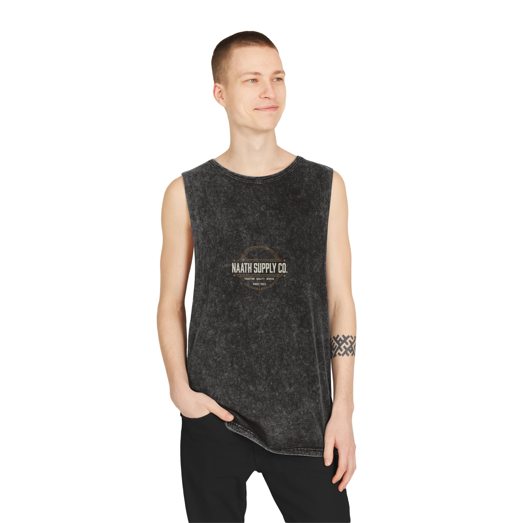 Naath Supply Co. Vintage Stonewash Tank — Retro Logo Muscle Tee