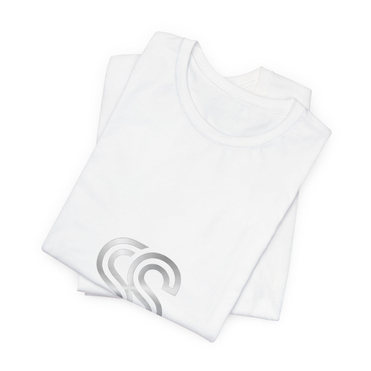 Minimal Monogram SS Logo T‑Shirt — Subtle Silver Double S Tee