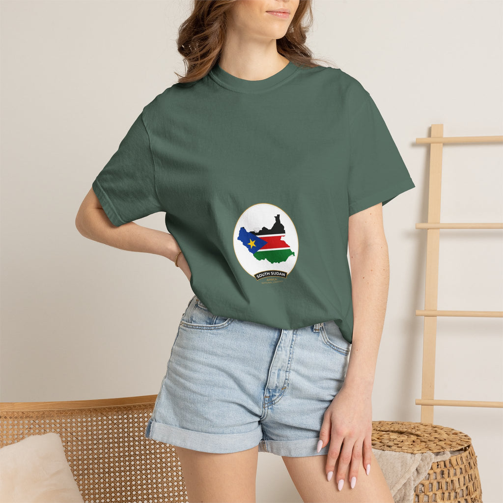 South Sudan Map Flag T-Shirt — Pride Tee with 'South Sudan' Banner