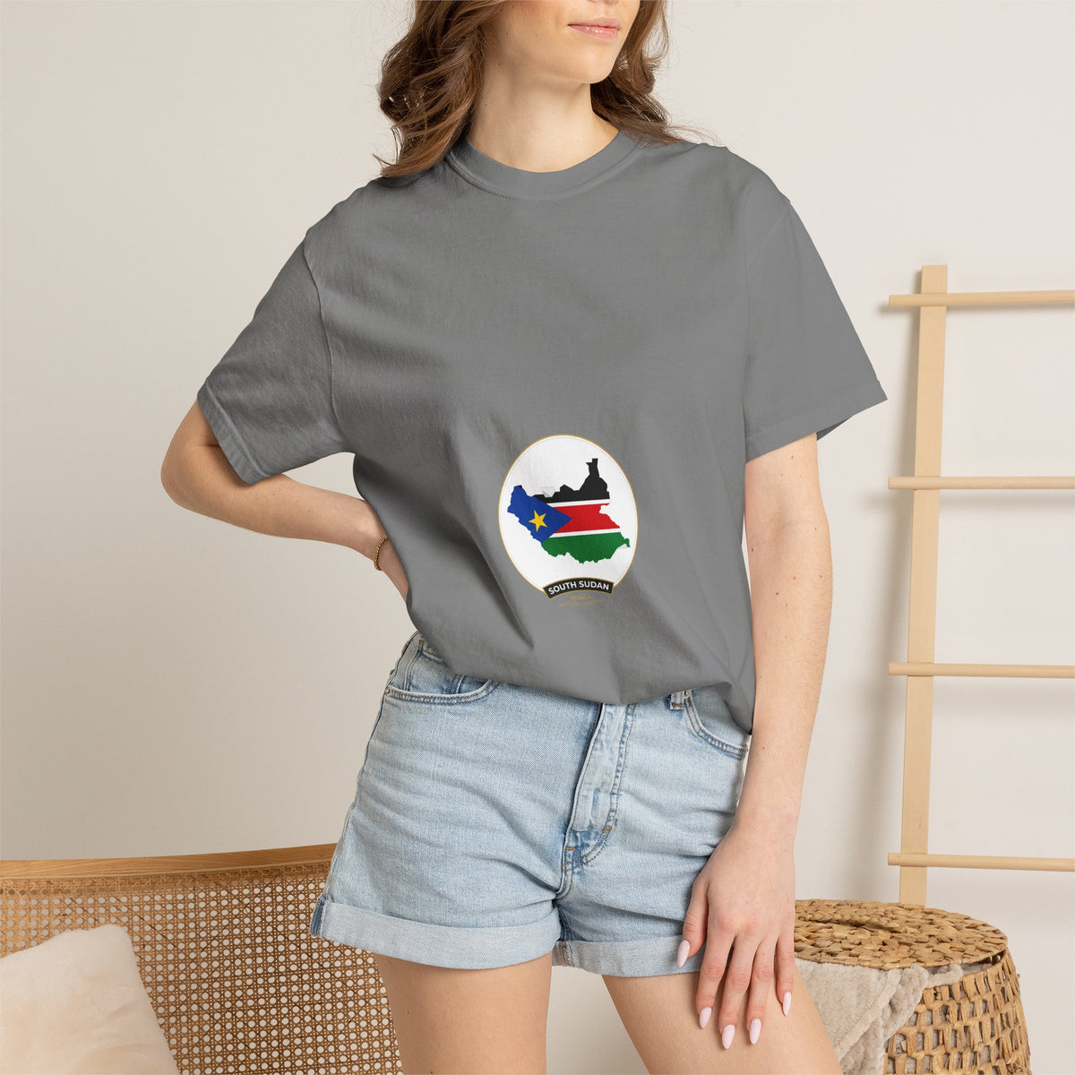 South Sudan Map Flag T-Shirt — Pride Tee with 'South Sudan' Banner