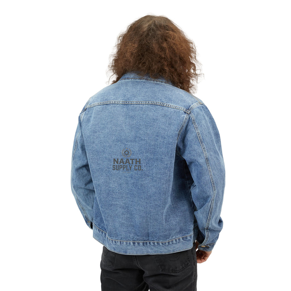 Embroidered Denim Jacket — Classic Light Wash Jean Jacket with Subtle Back Logo