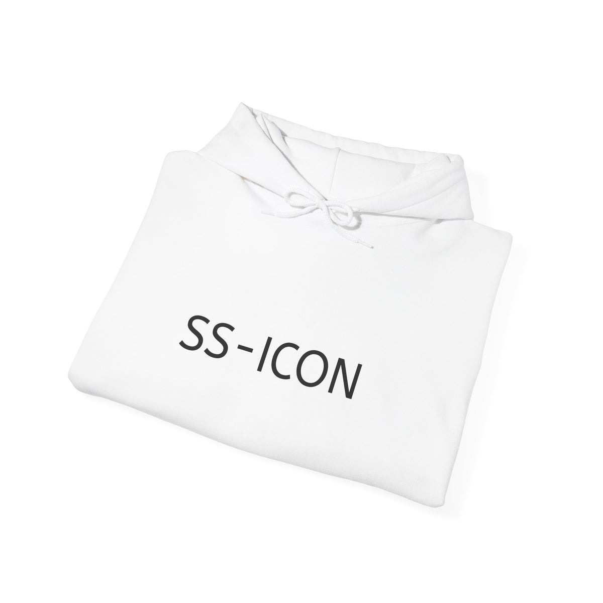 SS-ICON Minimal Logo Hoodie — Clean White Graphic Sweatshirt