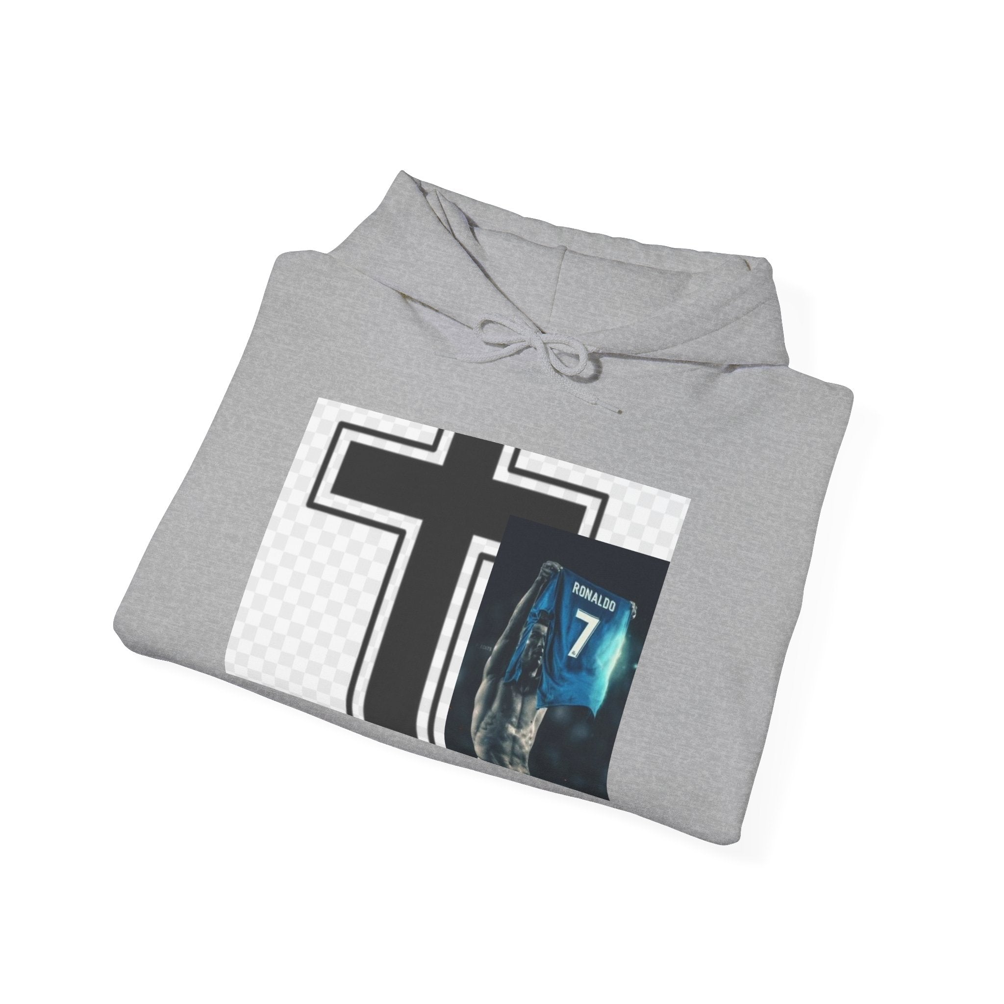 Cross & Angel Number 7 Hoodie – Spiritual Faith Graphic Hooded Sweatshirt