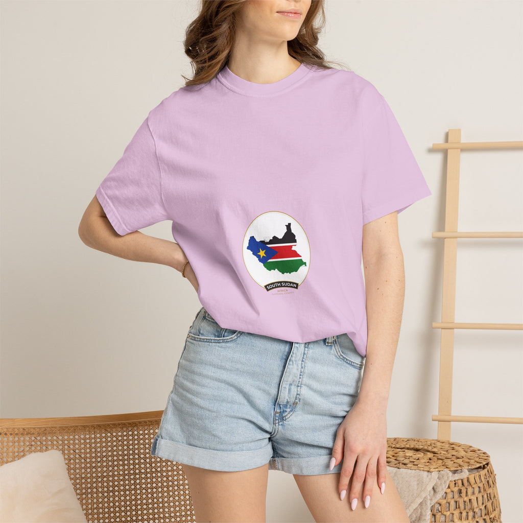 South Sudan Map Flag T-Shirt — Pride Tee with 'South Sudan' Banner