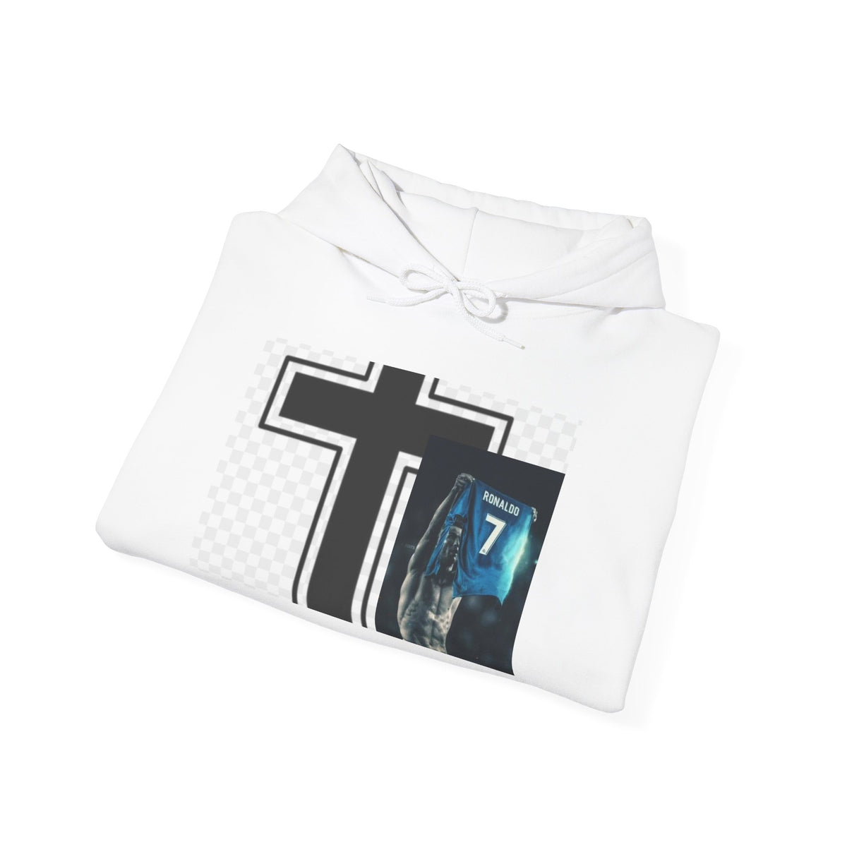 Cross & Angel Number 7 Hoodie – Spiritual Faith Graphic Hooded Sweatshirt