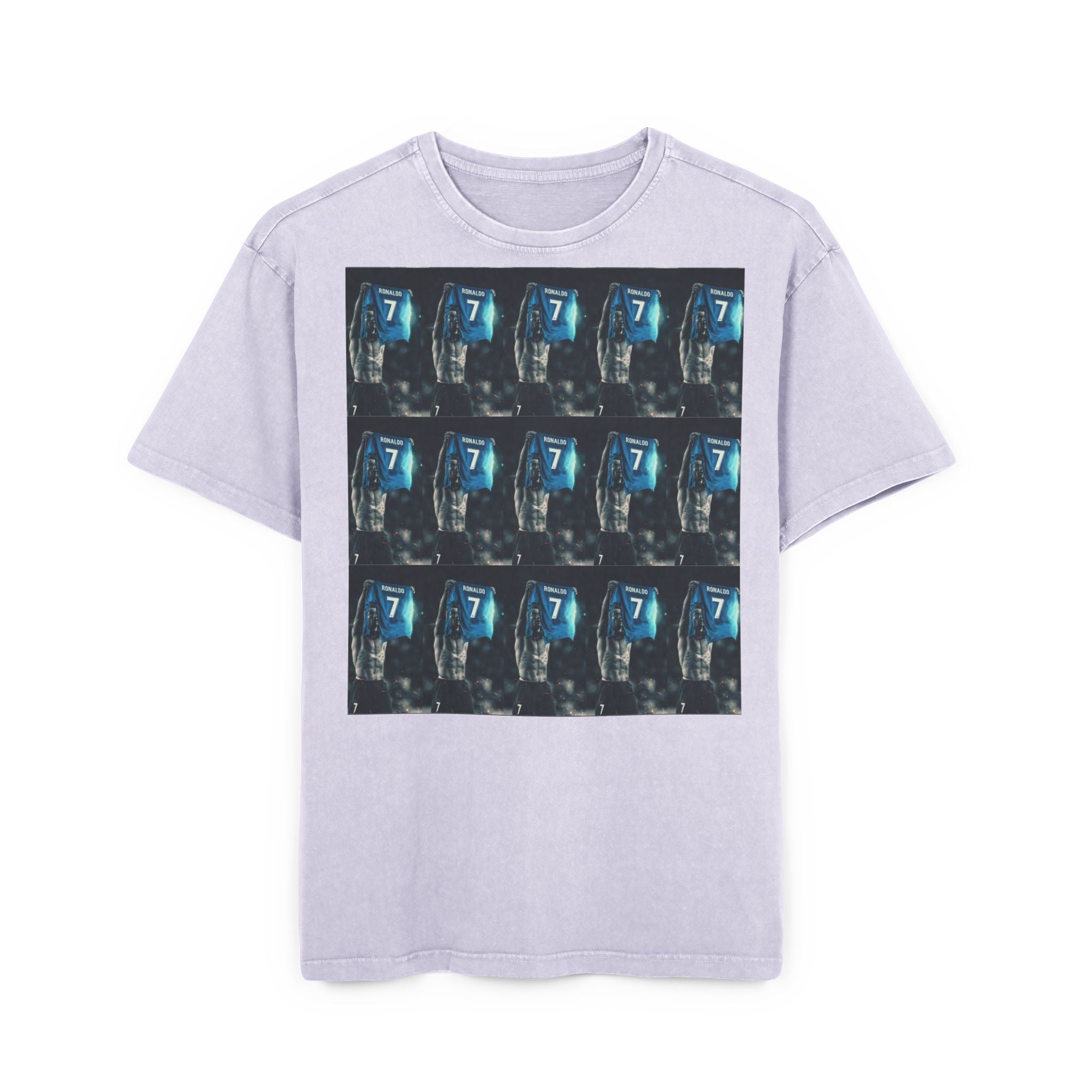 Vintage Arcade '7' Pattern Tee — Acid Wash Oversized Graphic T-Shirt